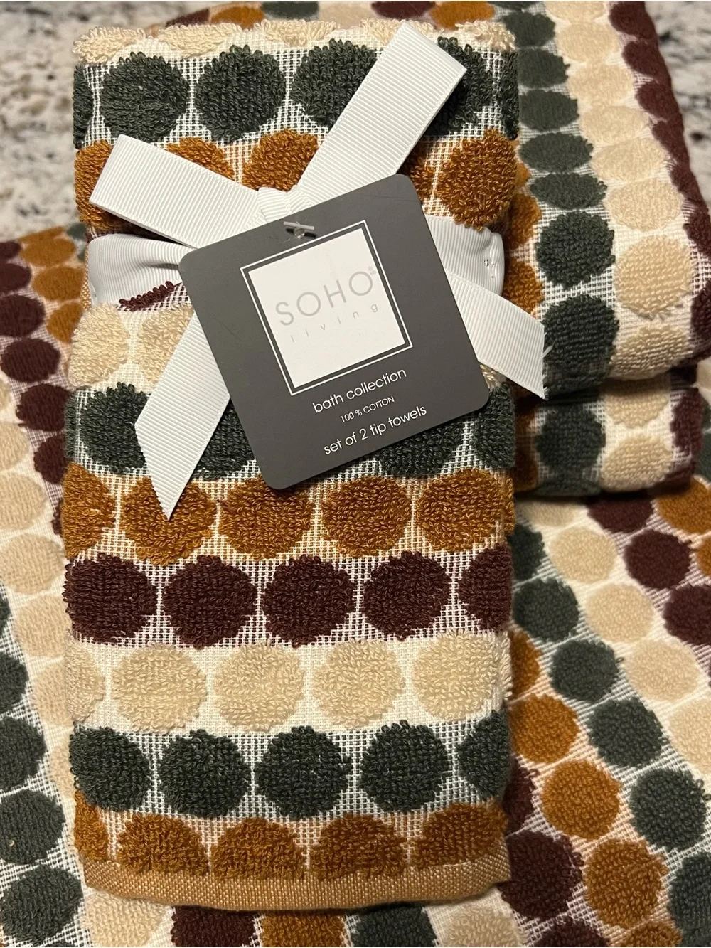🍁🤎6 pc SOHO LIVING 100% Cotton Bath Towel Set NWT 🧡
